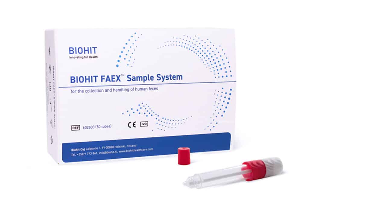 The BIOHIT FAEX™ Sample System for the collection and handling of stool samples.